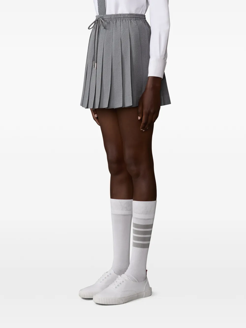 Thom Browne Mini-plooirok met trekkoord Grijs