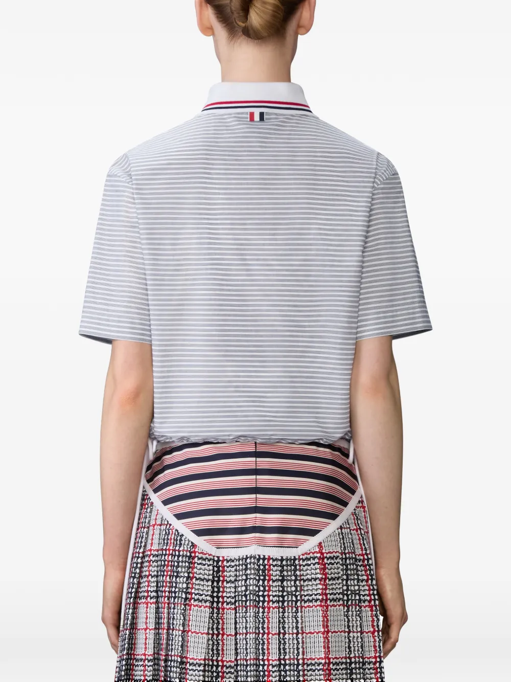 Thom Browne Popeline polotop met vier strepen Grijs