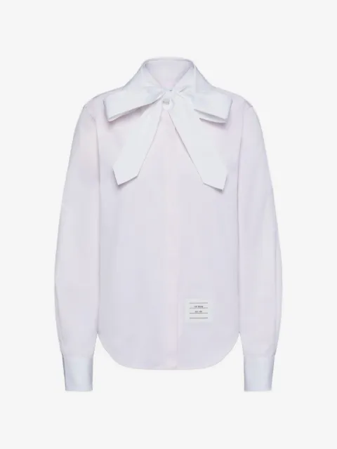Thom Browne blusa con rayas estampadas y moño