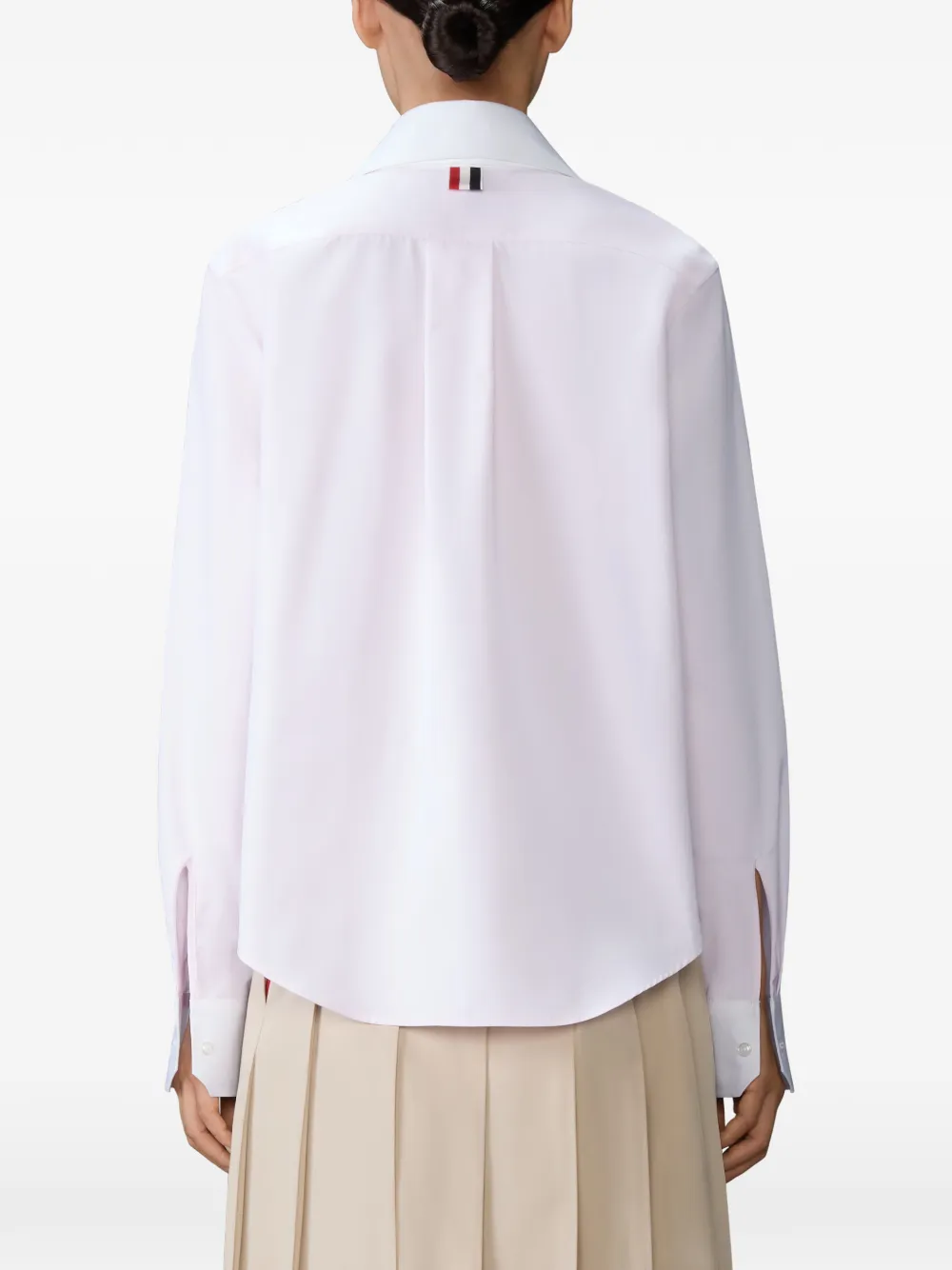Thom Browne Gestreepte blouse met strik Roze