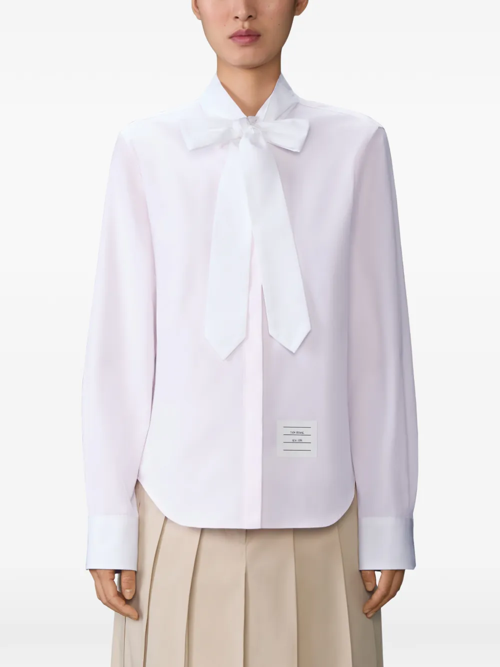 Thom Browne Gestreepte blouse met strik Roze