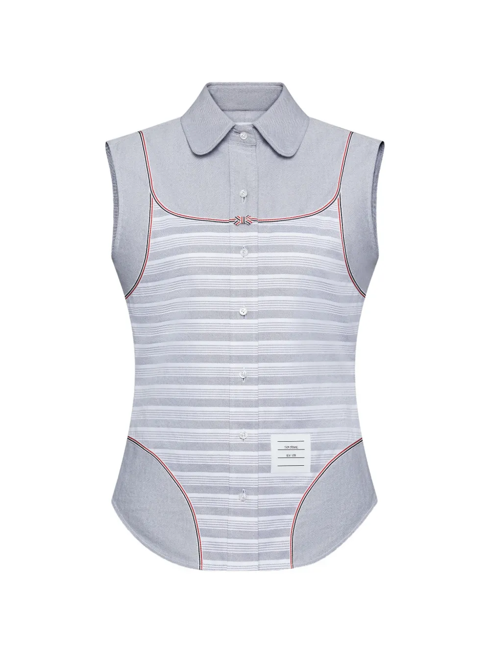 Thom Browne striped sleeveless shirt - Grigio