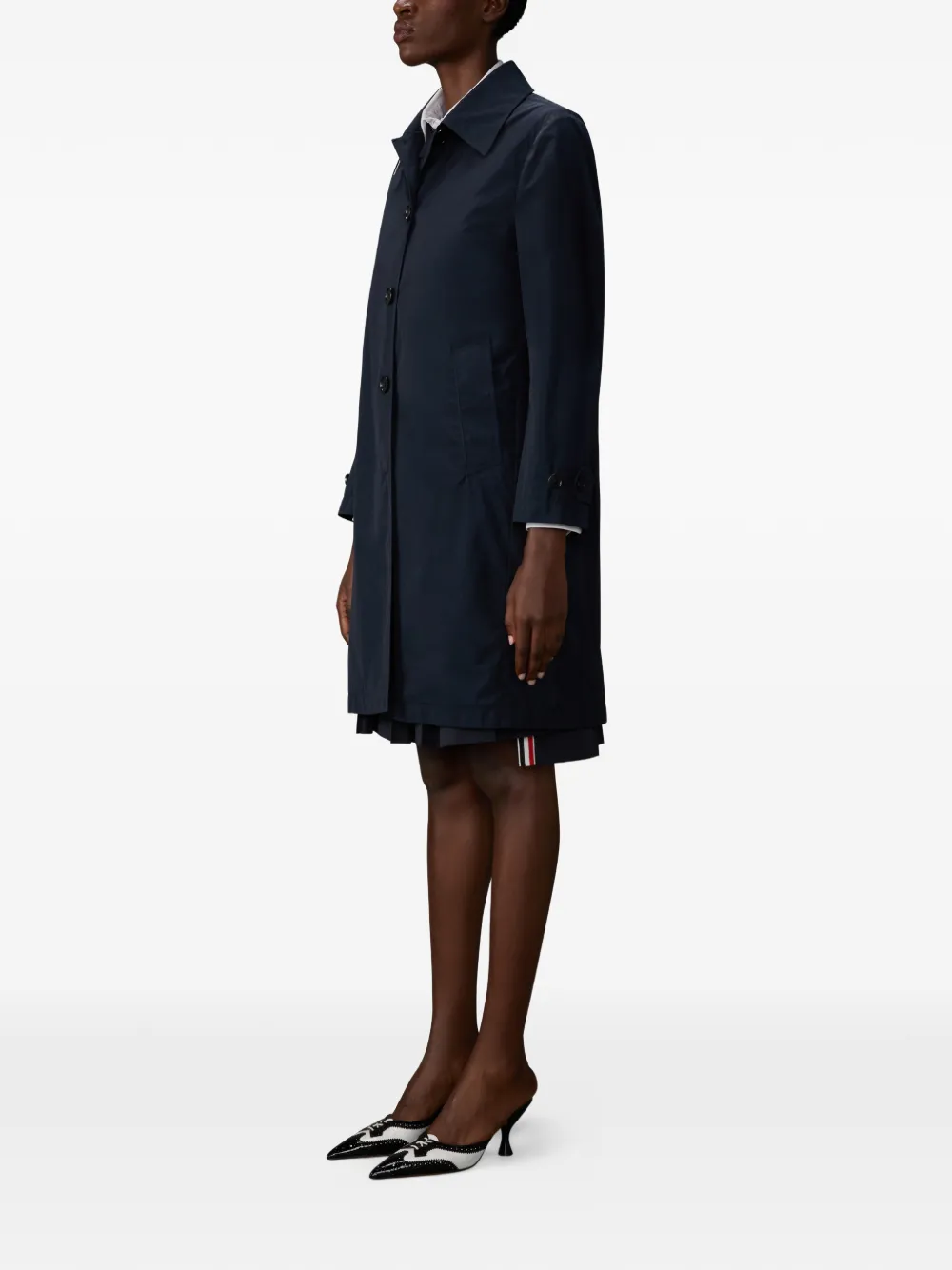  Thom Browne Button-fastening Coat - Blue 