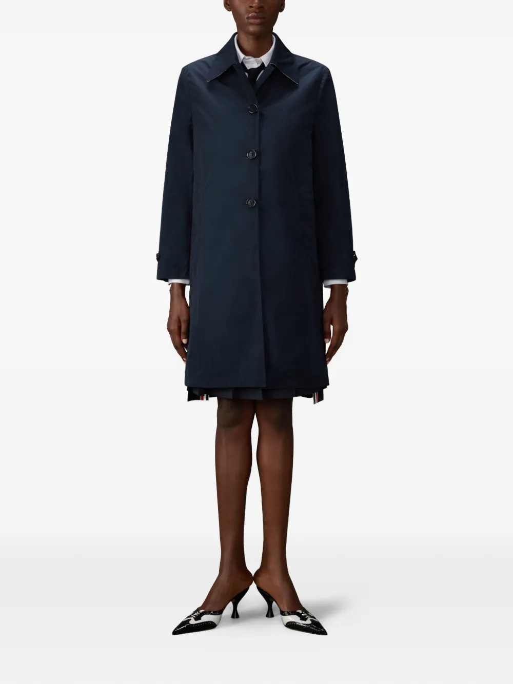  Thom Browne Button-fastening Coat - Blue 