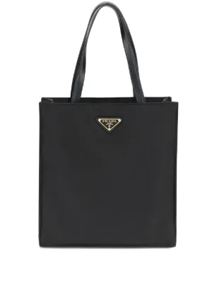 Prada Mini Leather Tote Bag | Black | FARFETCH RO