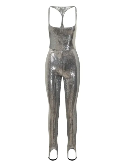 DSQUARED2 Vollpailletten-Jumpsuit mit Stegdetail