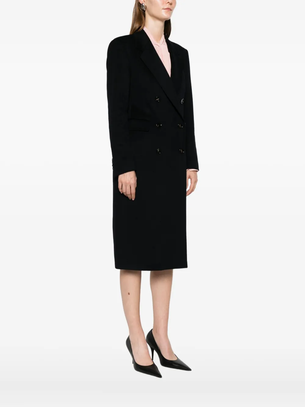 Tagliatore Double-breasted Coat In Black