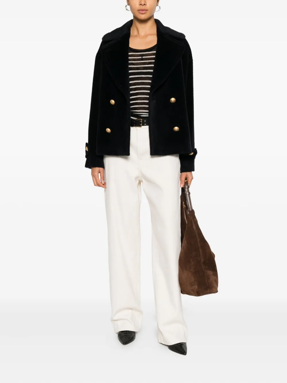 Tagliatore Sheila Short Coat In Blue