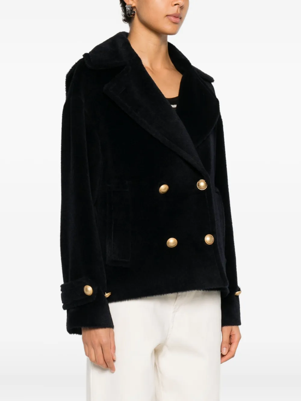 Tagliatore Sheila Short Coat In Blue