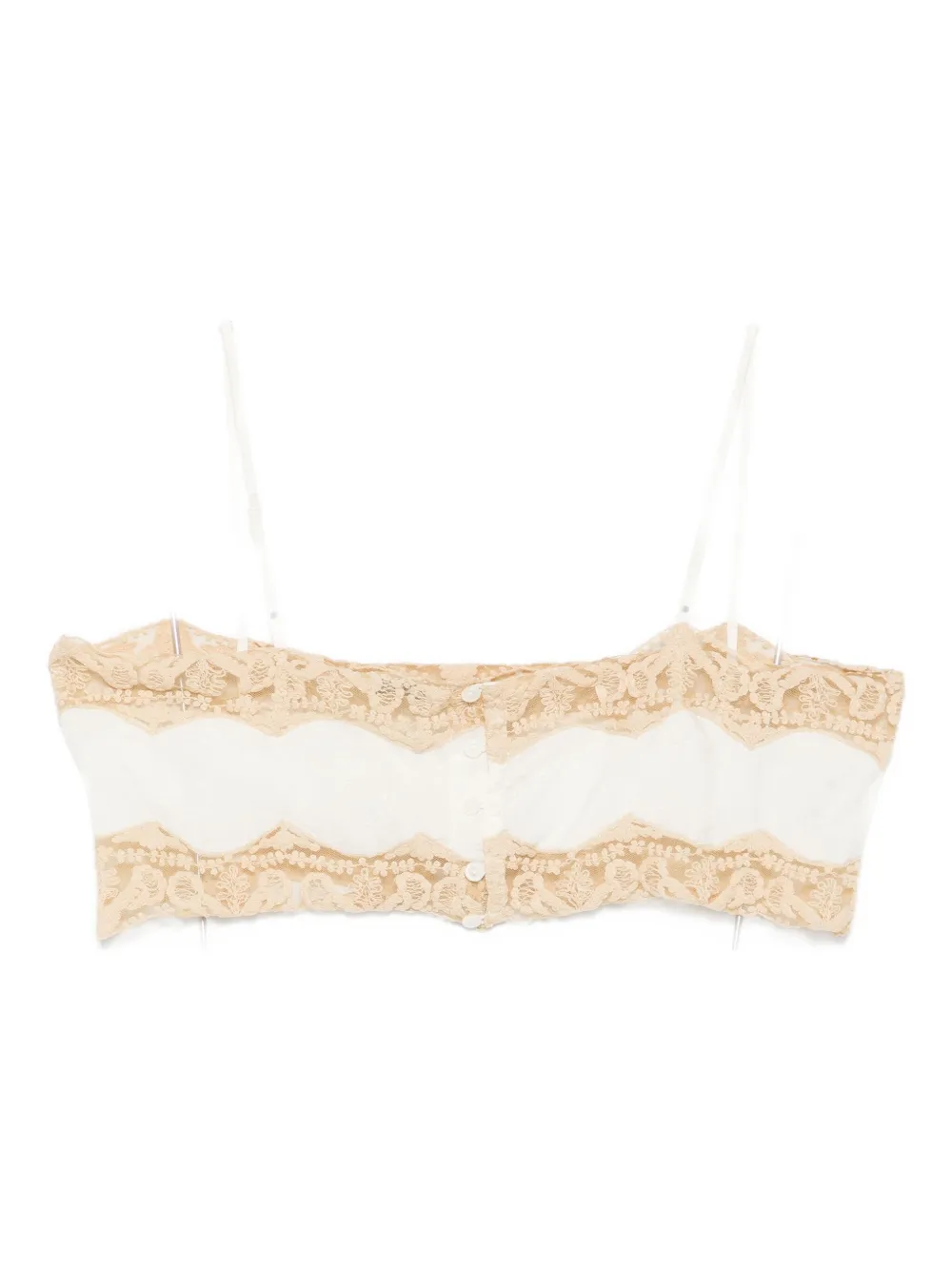 Bode Trousseau Lace Bra In Neutral