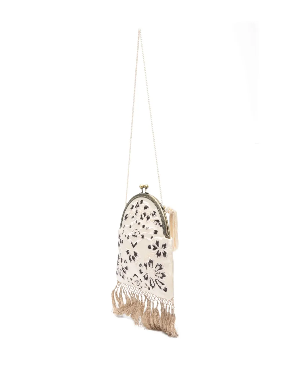 Bode Floral Tassel Backpack In White