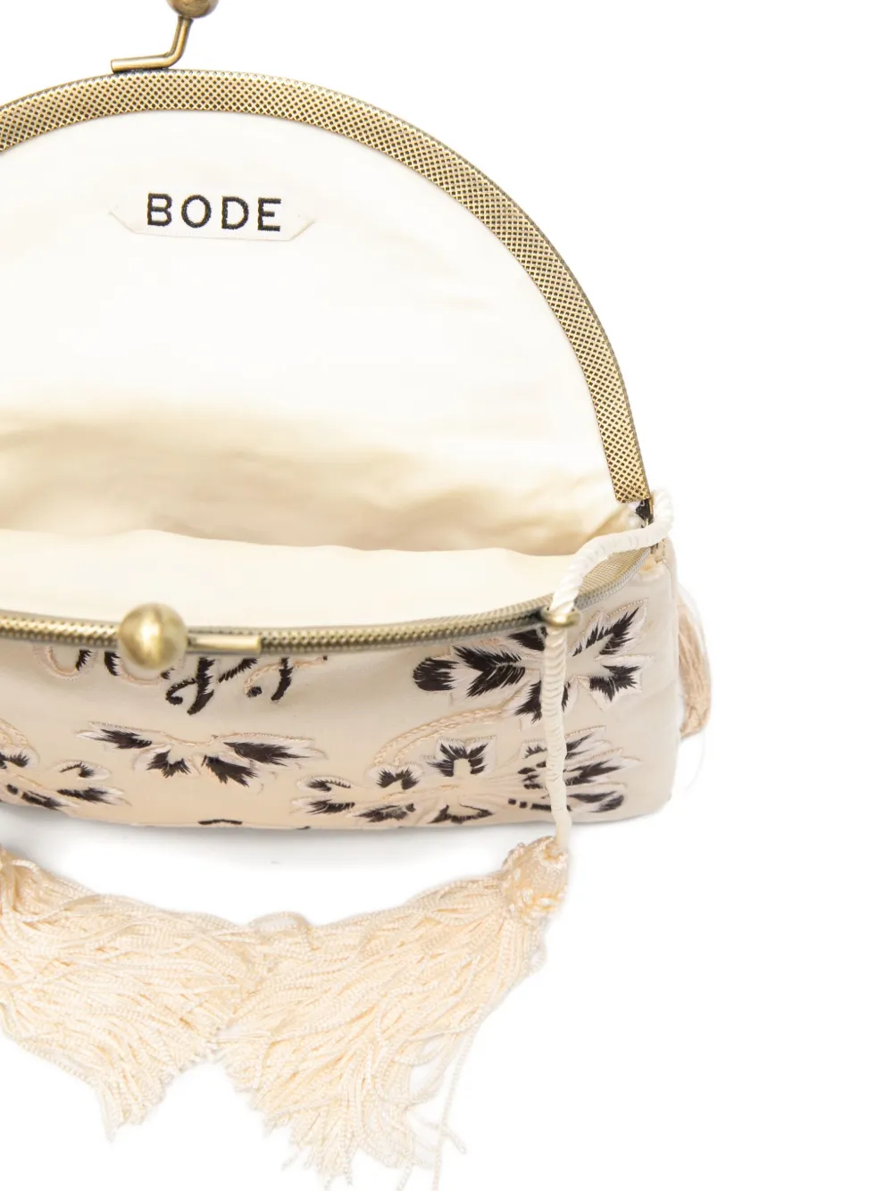 Bode Floral Tassel Backpack In White