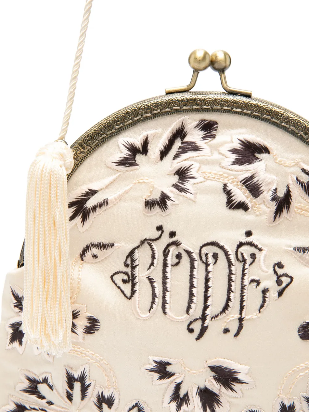 Bode Floral Tassel Backpack In White