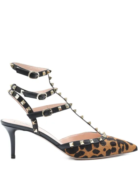 Valentino Garavani Rockstud animal-print heeled sandals