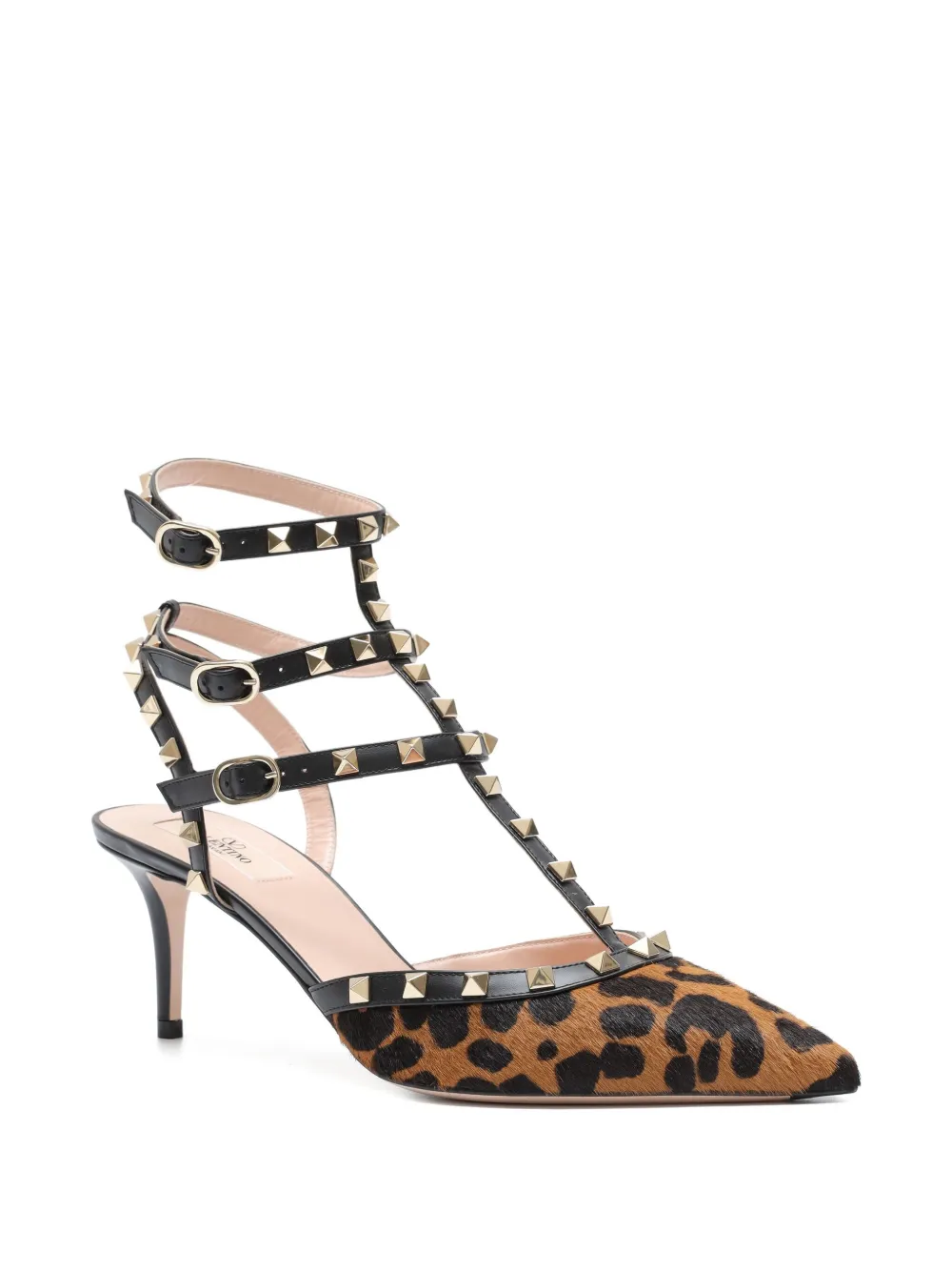 Valentino Garavani Rockstud animal-print heeled sandals Bruin