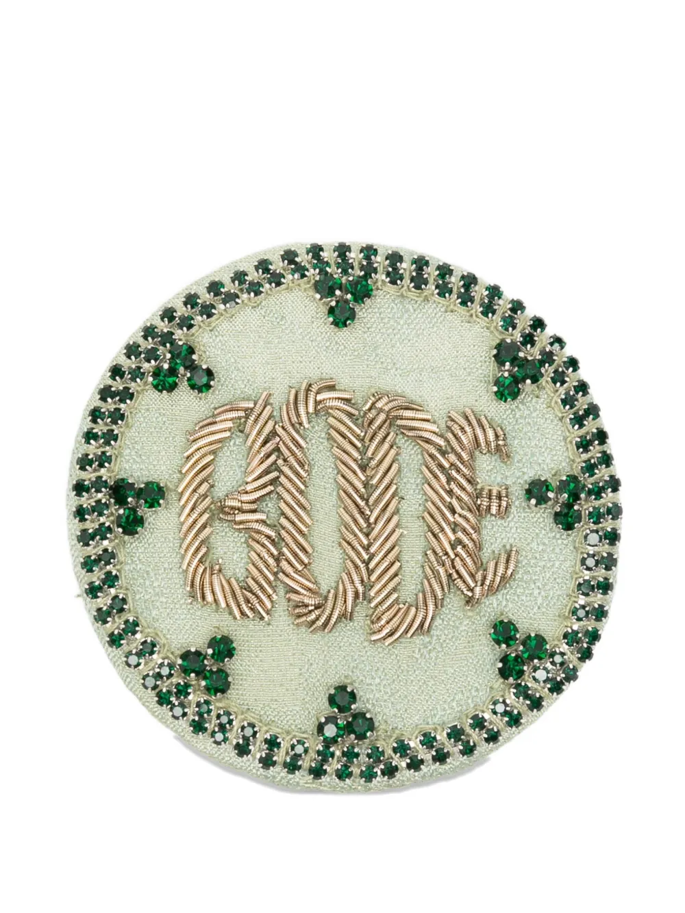 Bode Willow Embellished Brooch In Green