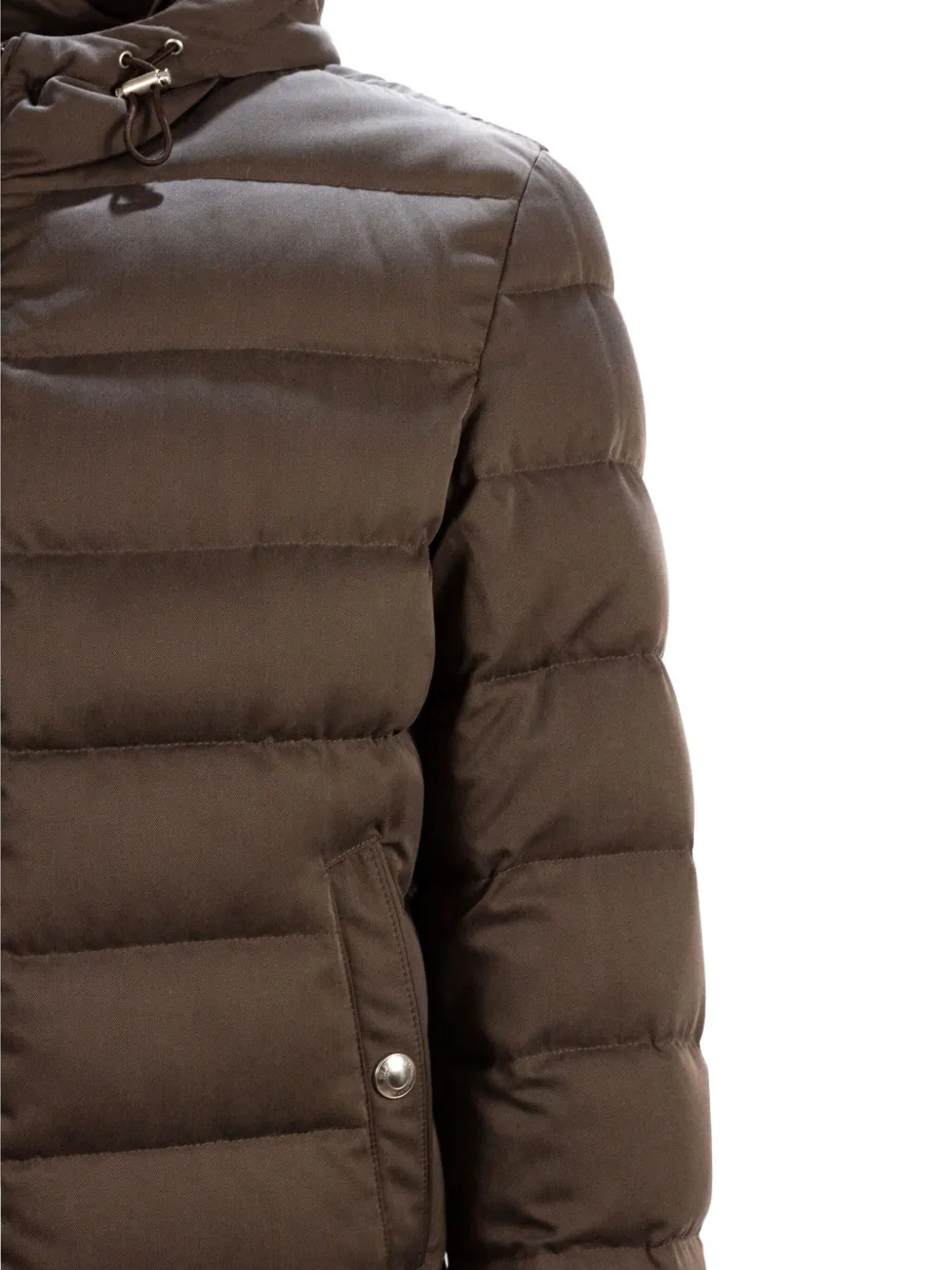 Eleventy Gewatteerd jack met paspelzak Bruin