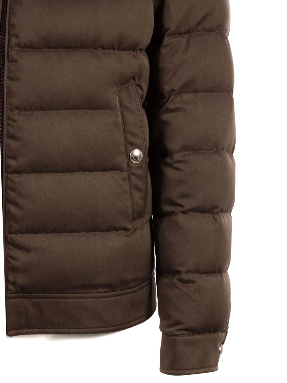 Eleventy Gewatteerd jack met paspelzak Bruin