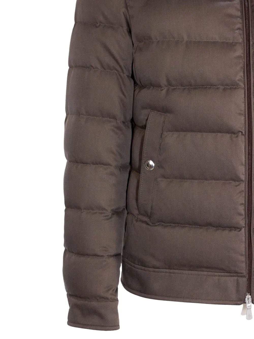 Eleventy Gewatteerd jack met paspelzak Bruin