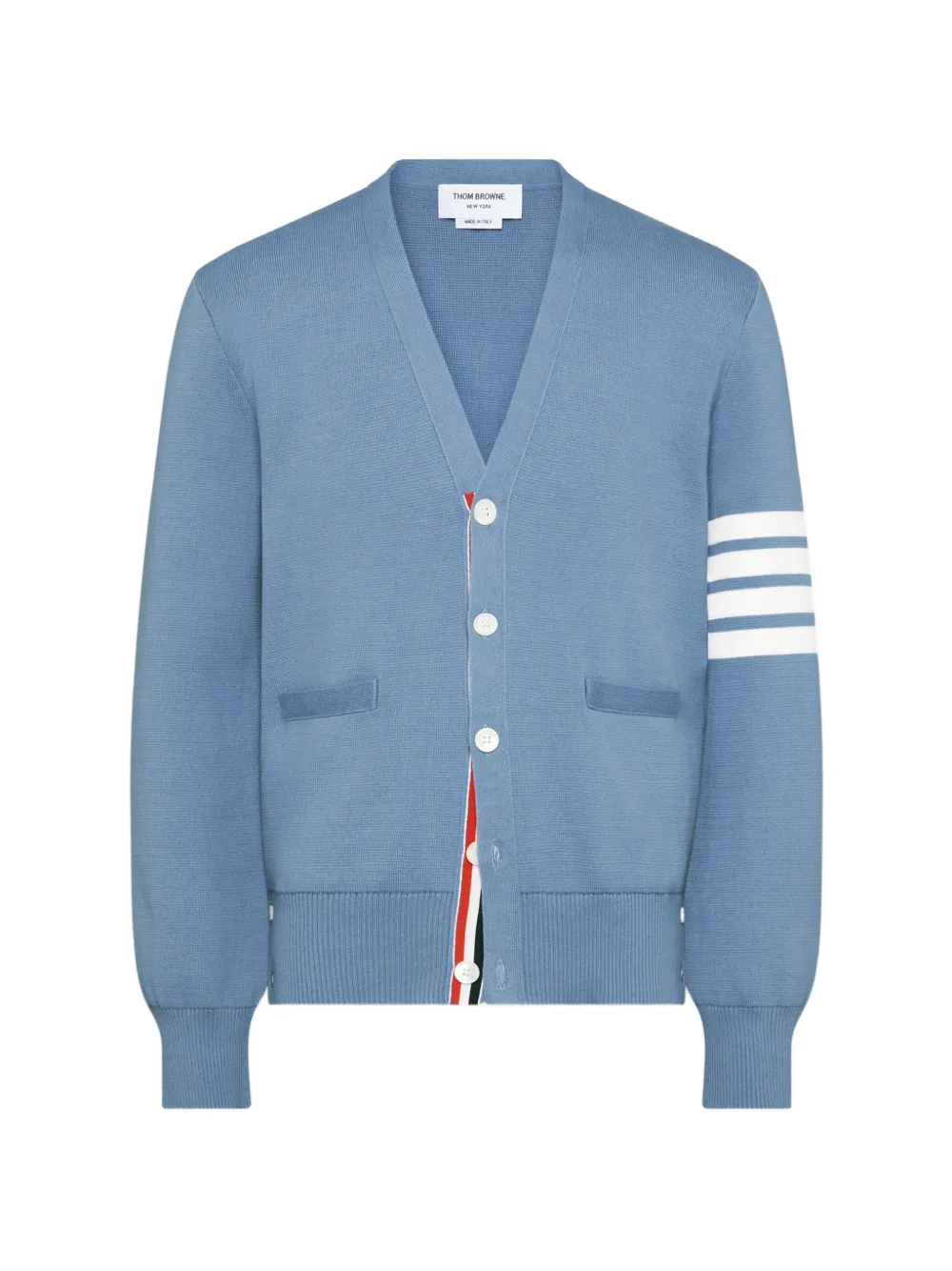 Thom Browne cotton crepe V-neck cardigan - Blu