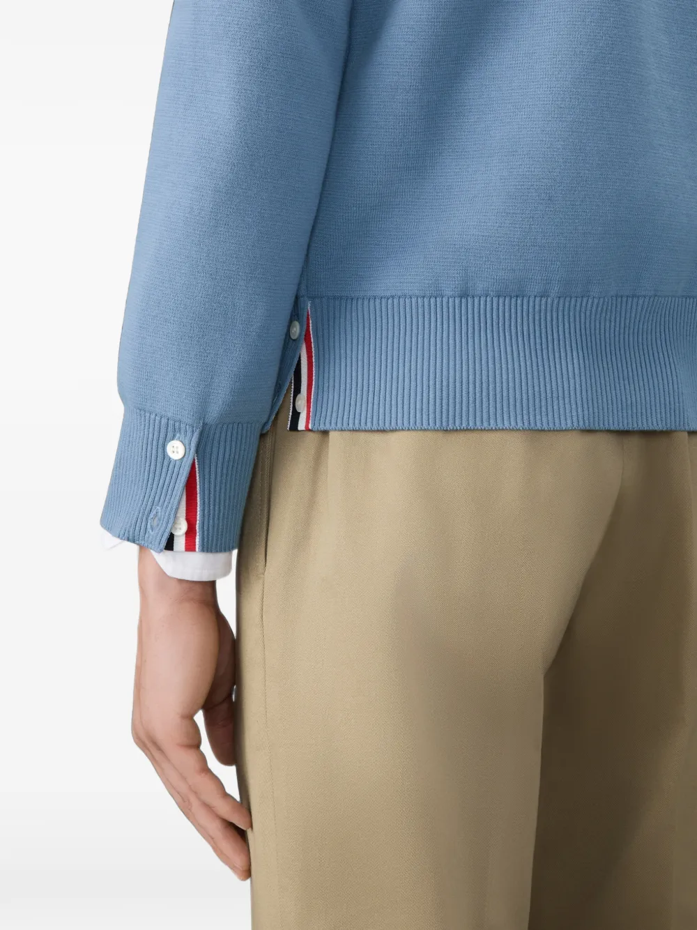 Thom Browne Katoenen crêpe vest met V-hals Blauw