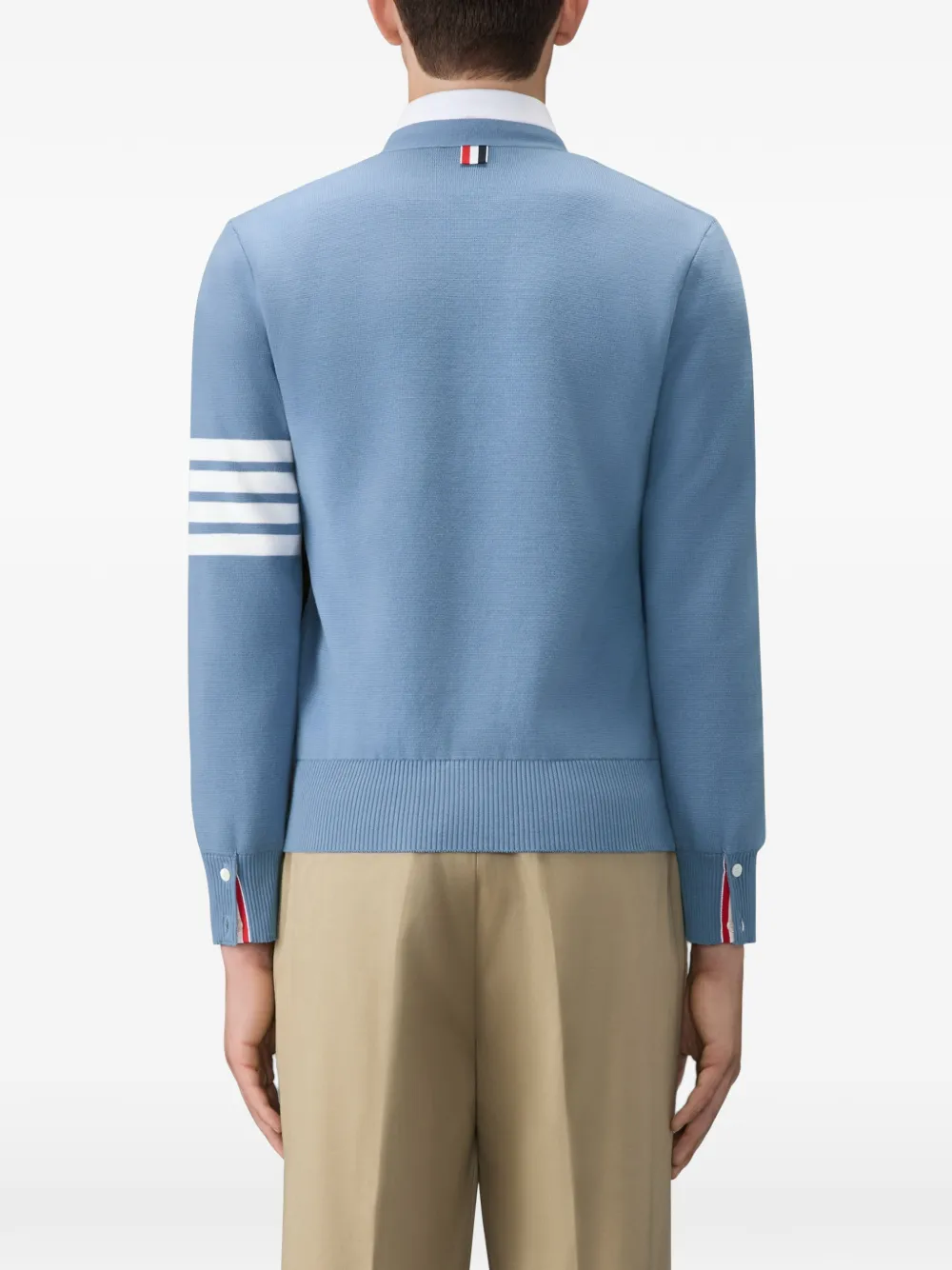 Thom Browne Katoenen crêpe vest met V-hals Blauw
