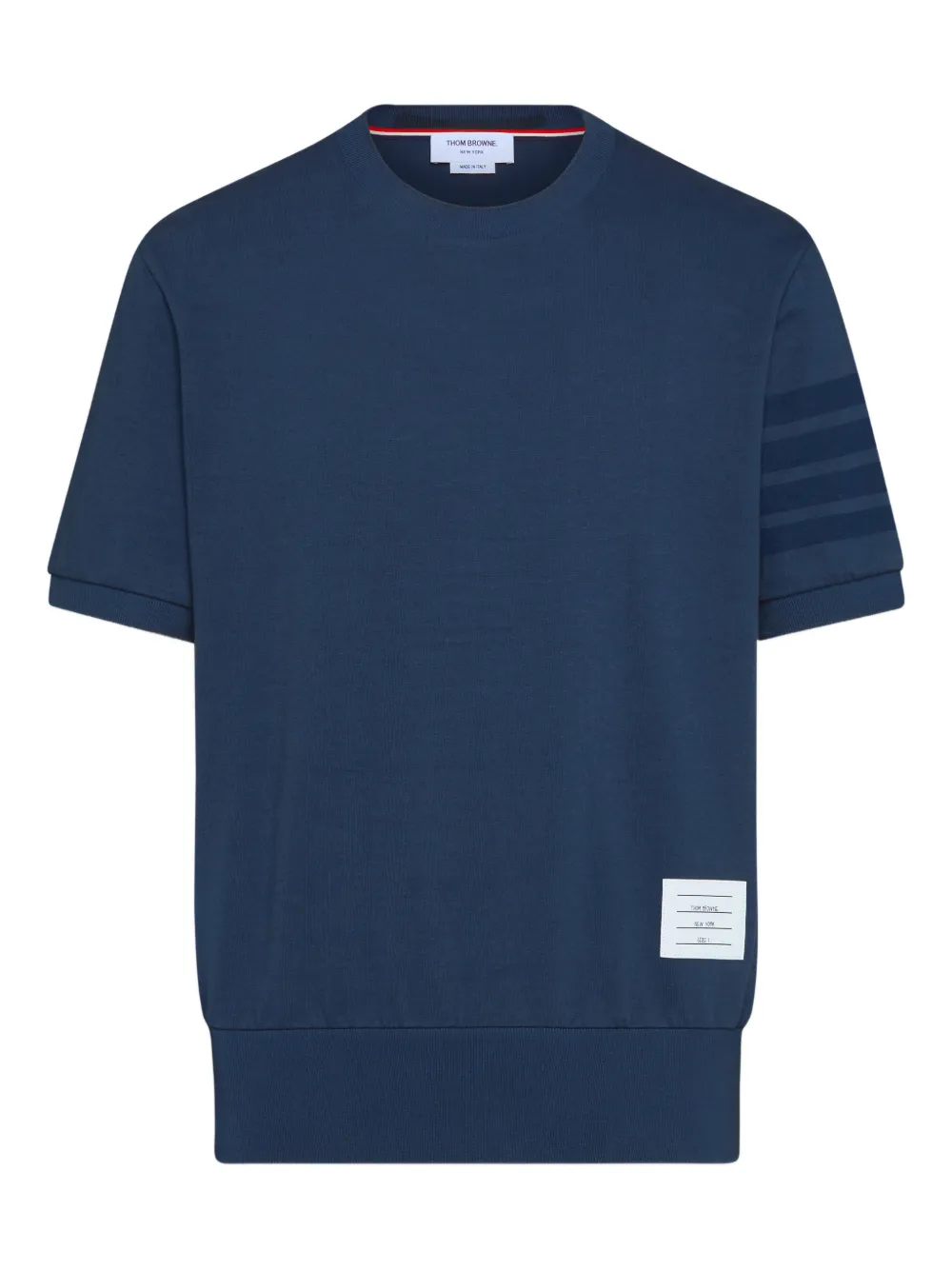 Thom Browne T-shirt con dettaglio a 4 righe - Blu