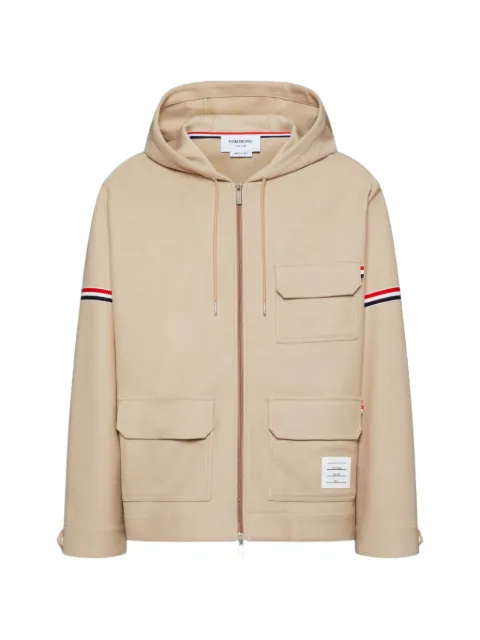 Thom Browne double face tech twill oversized parka with armbands