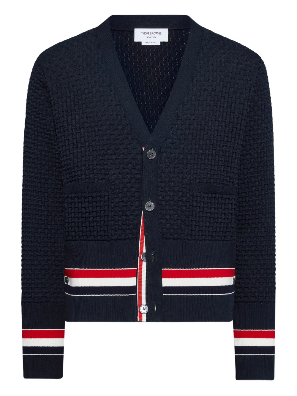 Thom Browne Cardigan con scollo a V - Blu