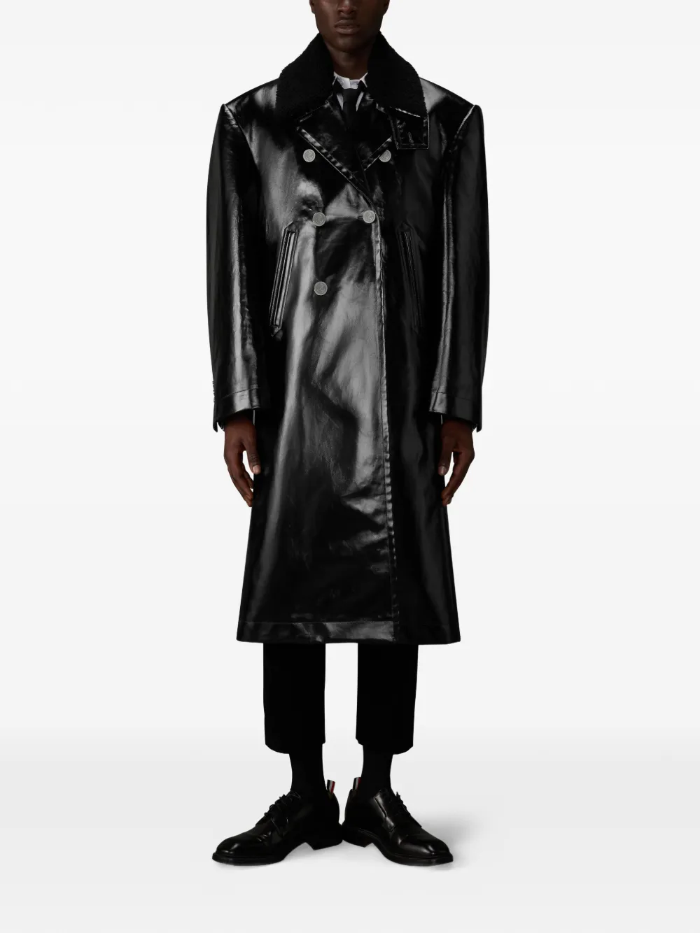 Thom Browne abrigo de piel con doble botonadura | Abrigos con doble botonadura | Image 2