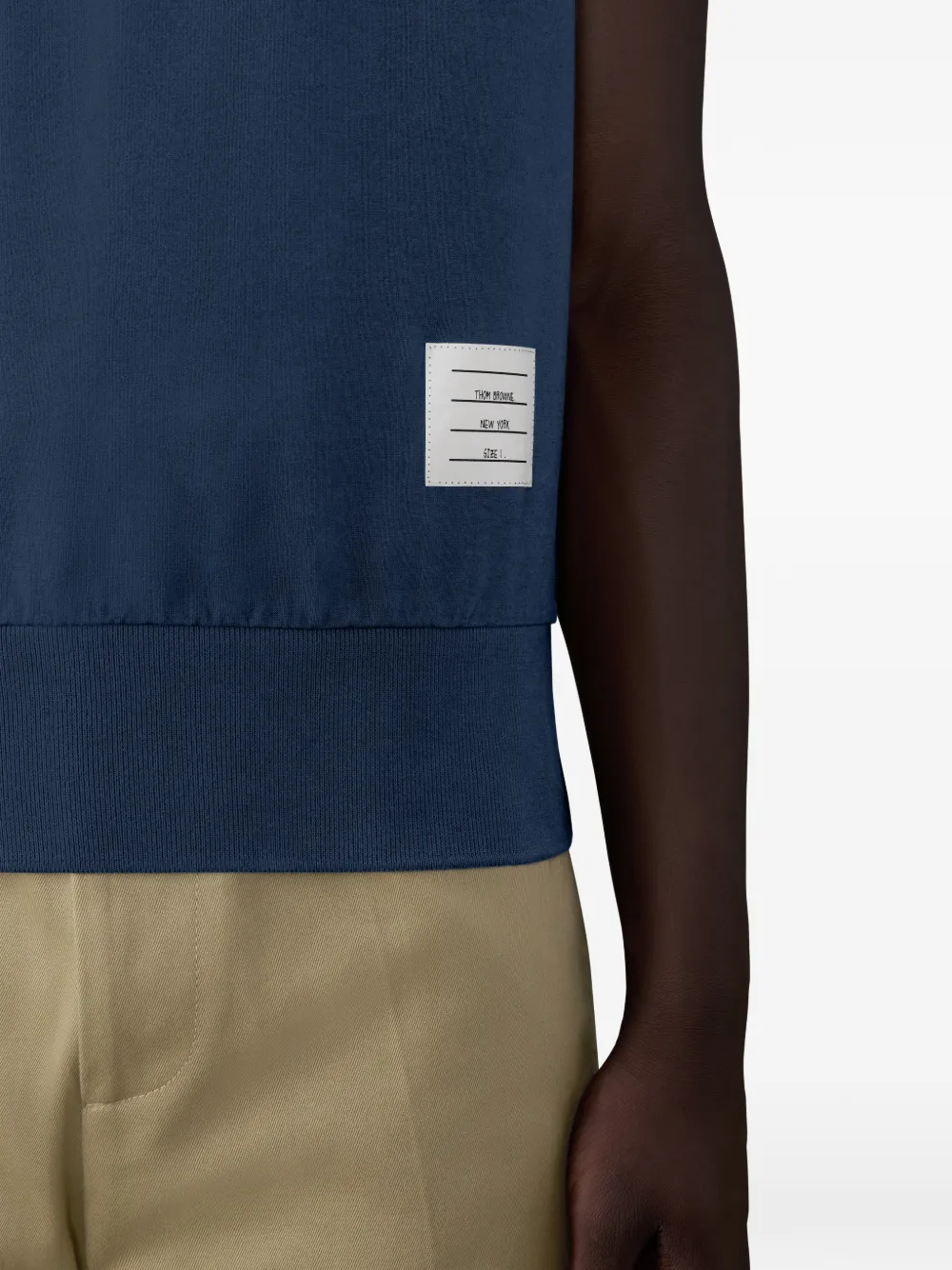 Thom Browne Button-up poloshirt met vier strepen Blauw