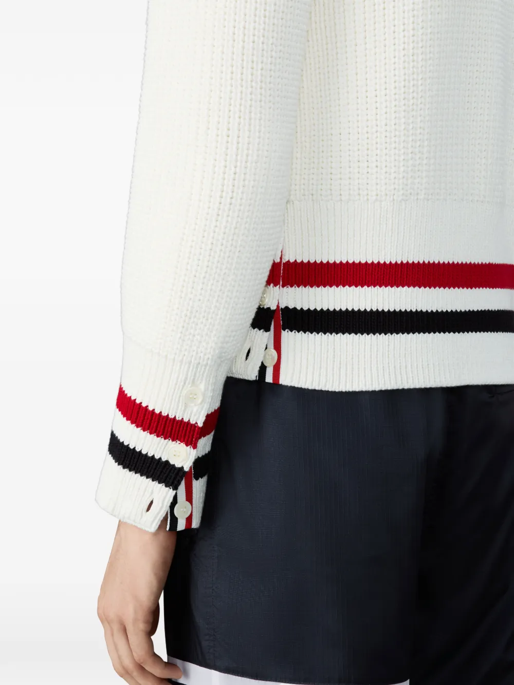 Thom Browne Vest met knoopsluiting en gestreept detail Wit
