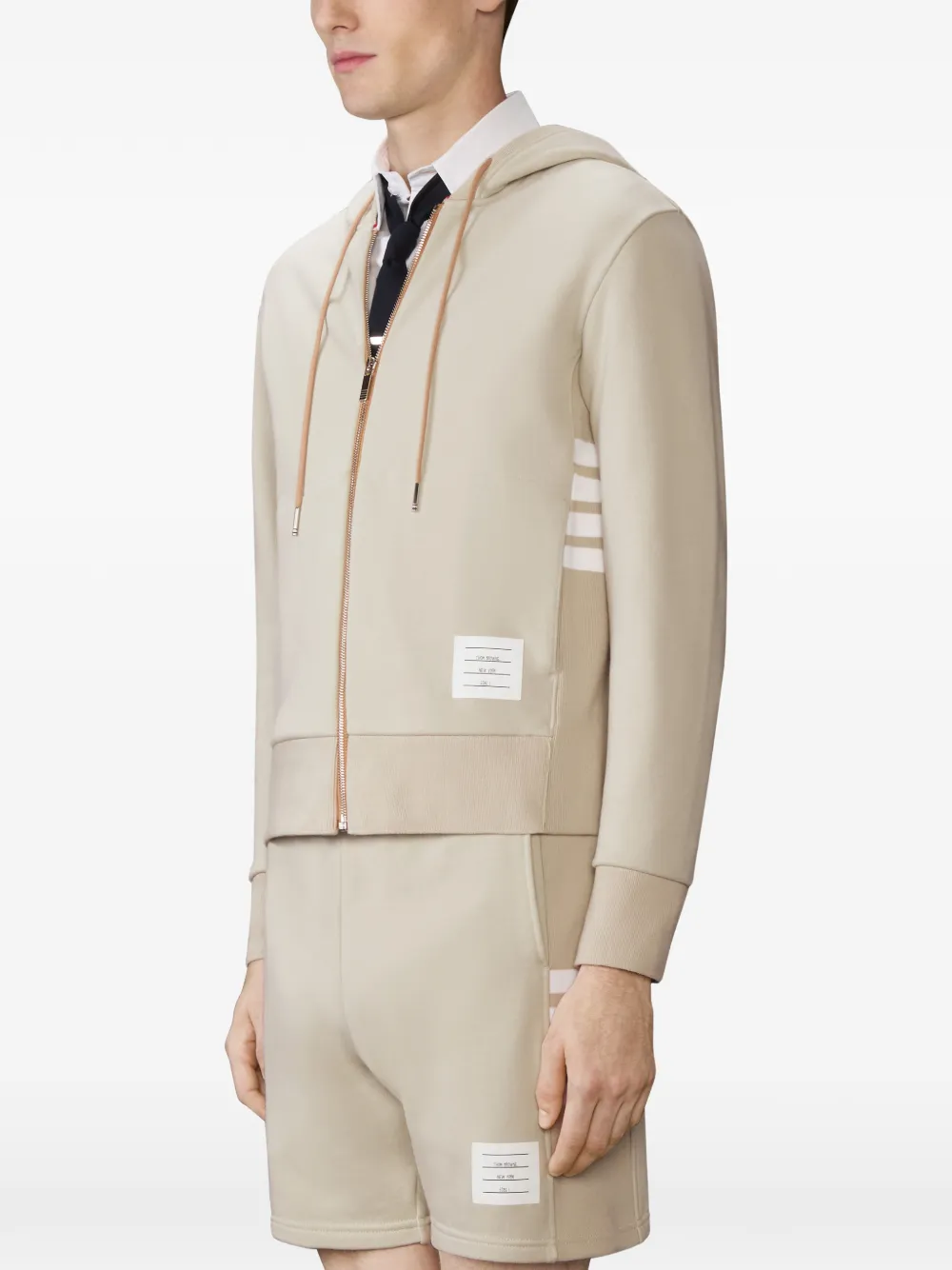 Thom Browne Hoodie met rits Beige