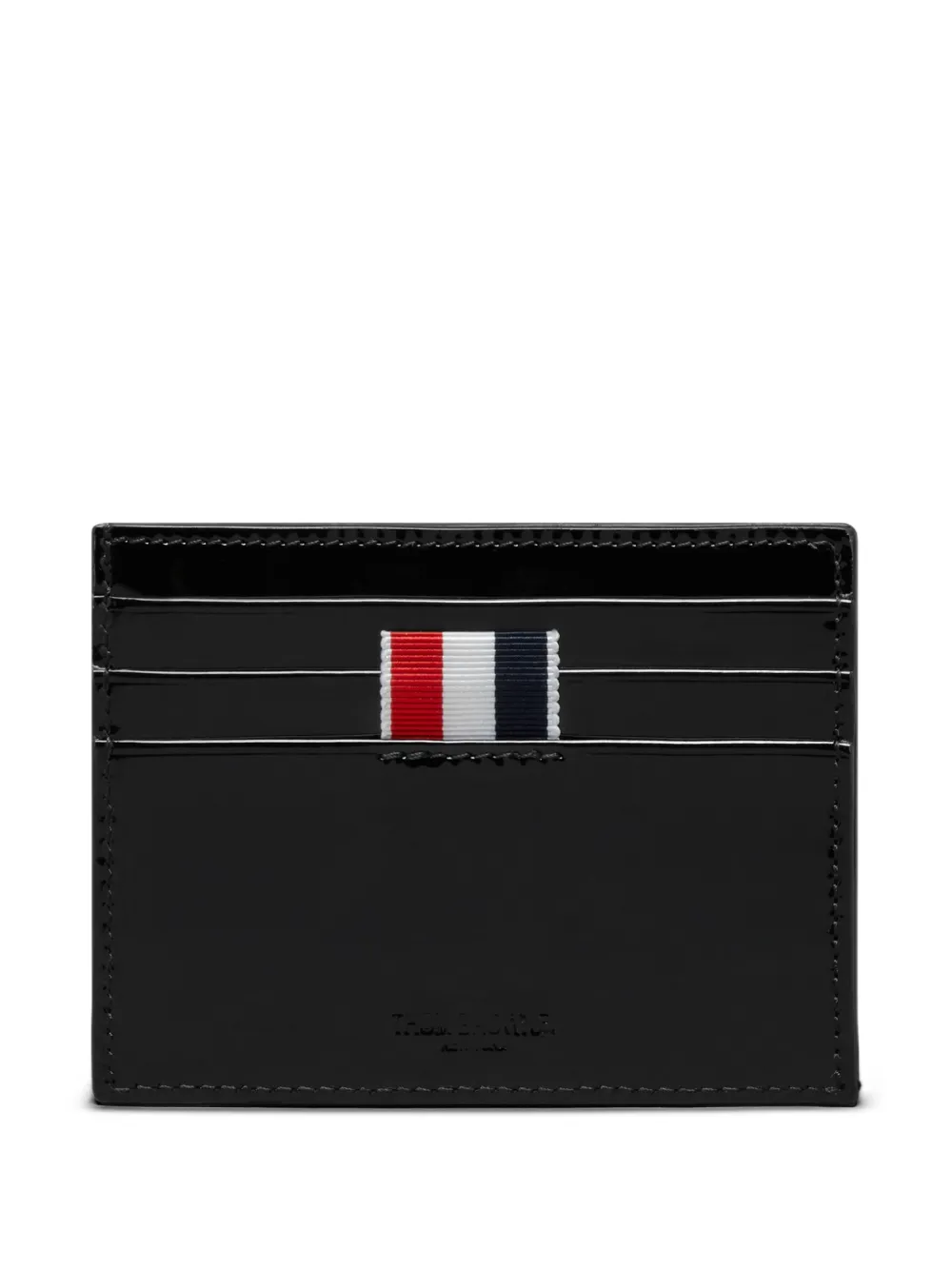 Thom Browne 4-Bar leather card holder - Nero