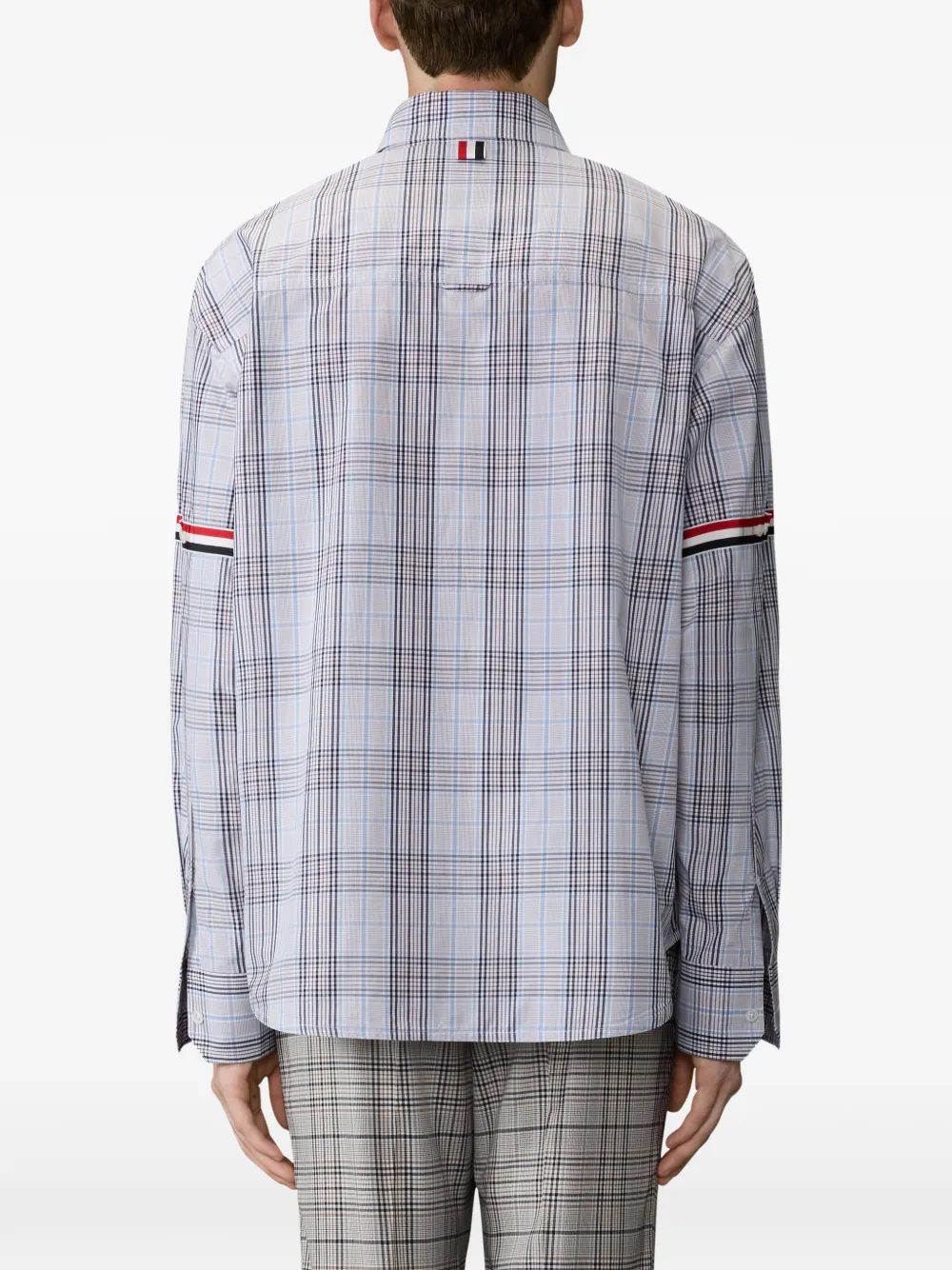 Thom Browne Geruit overhemd Blauw