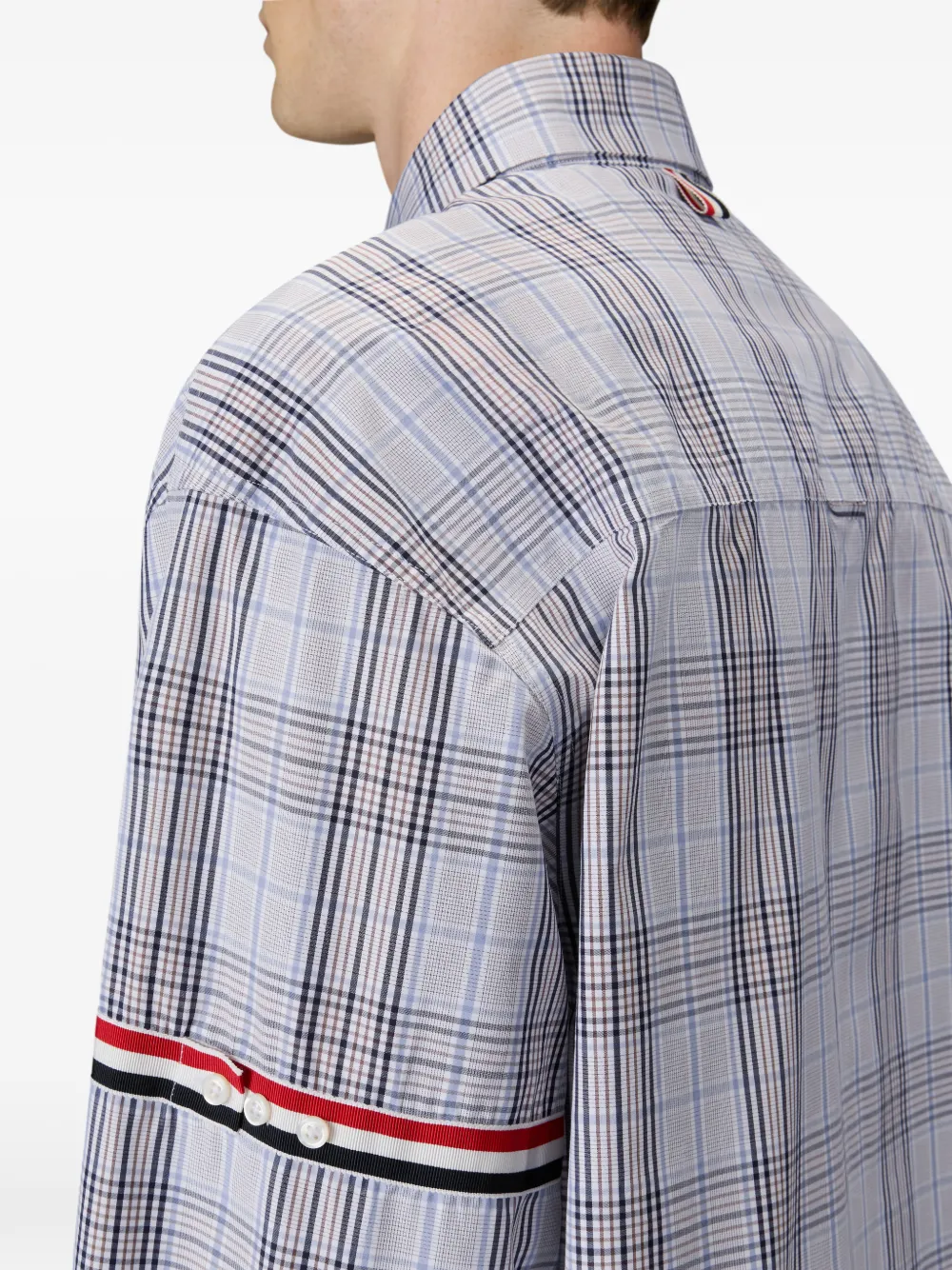 Thom Browne Geruit overhemd Blauw