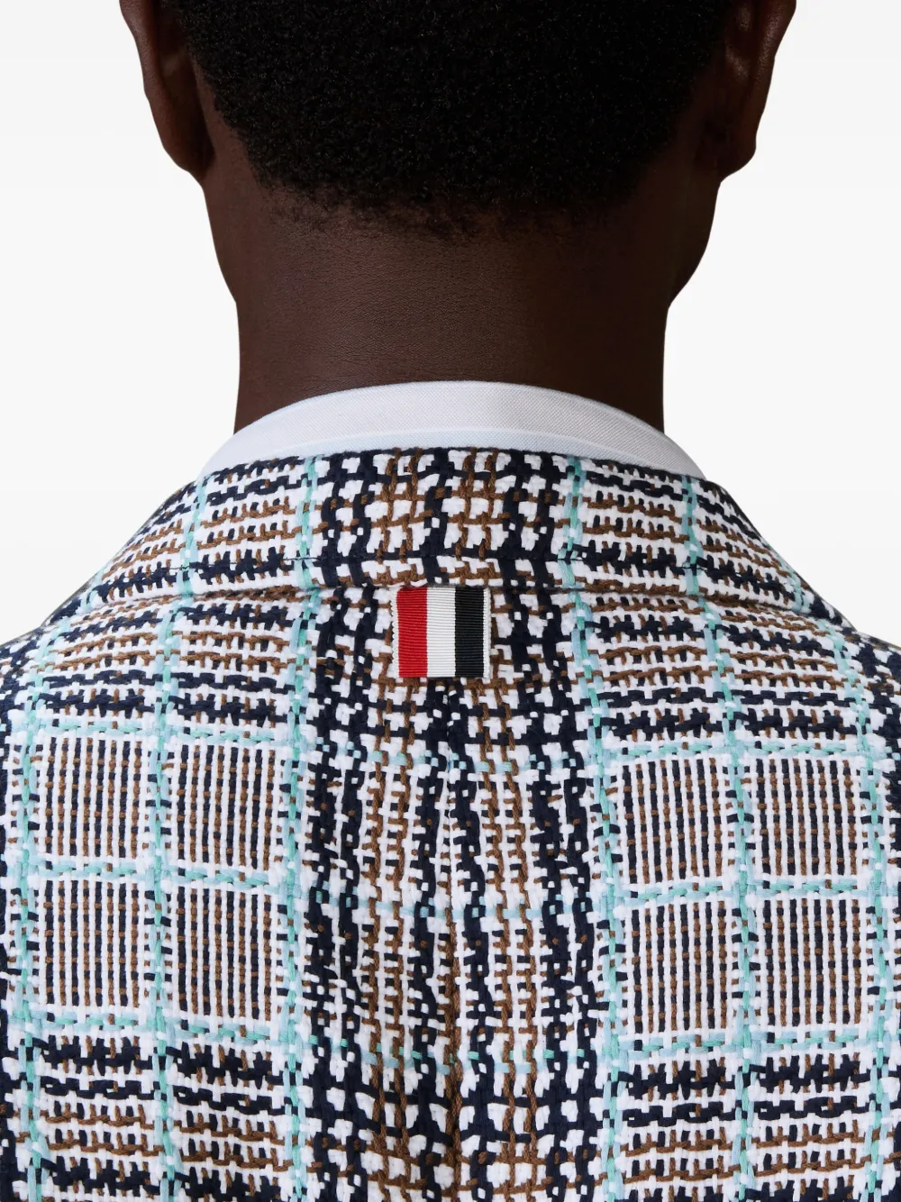 Thom Browne Plaid-patterned Blazer In Blue