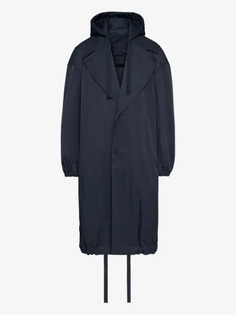 Thom Browne drawstring-hood windbreaker coat