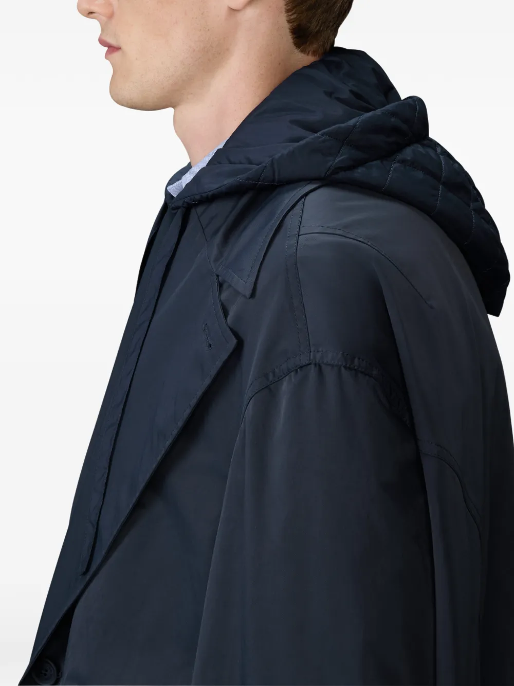 Thom Browne Windjack met trekkoord capuchon Blauw