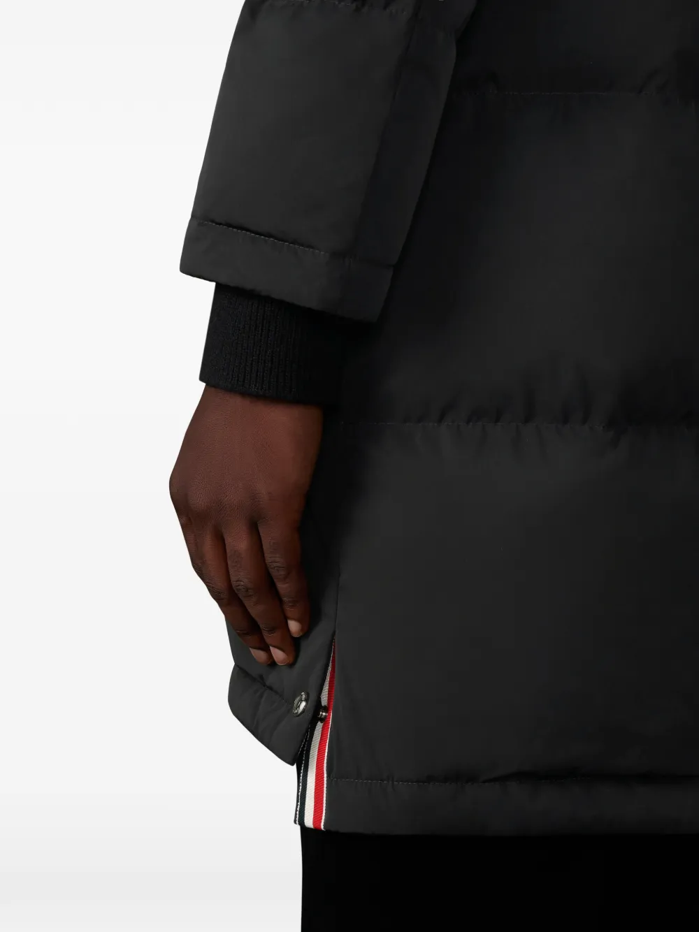 Thom Browne Gewatteerde jas met drukknoopsluiting Zwart
