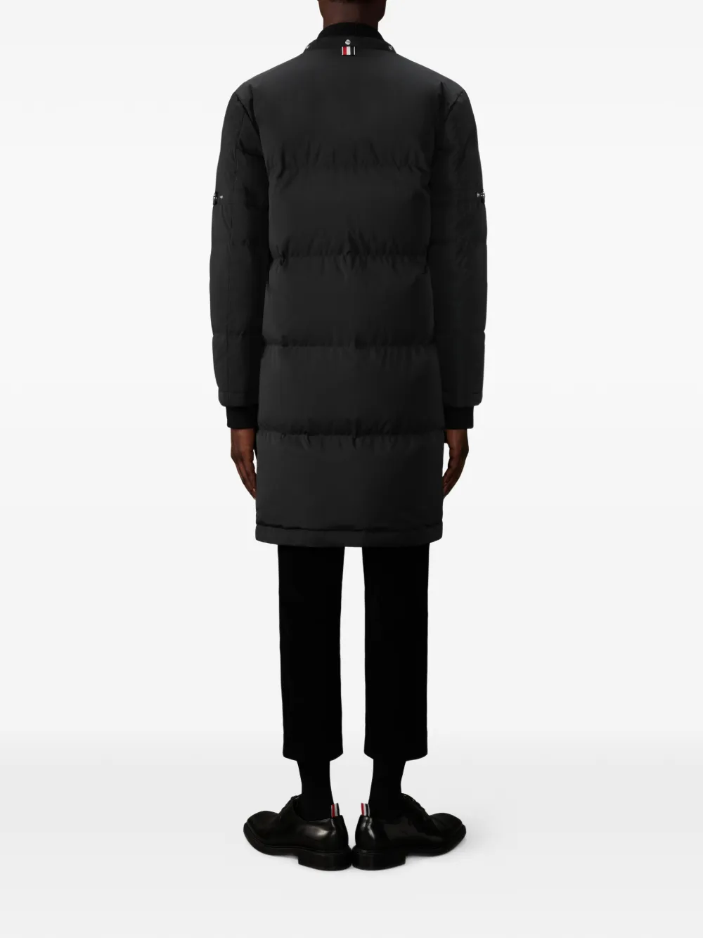 Thom Browne Gewatteerde jas met drukknoopsluiting Zwart