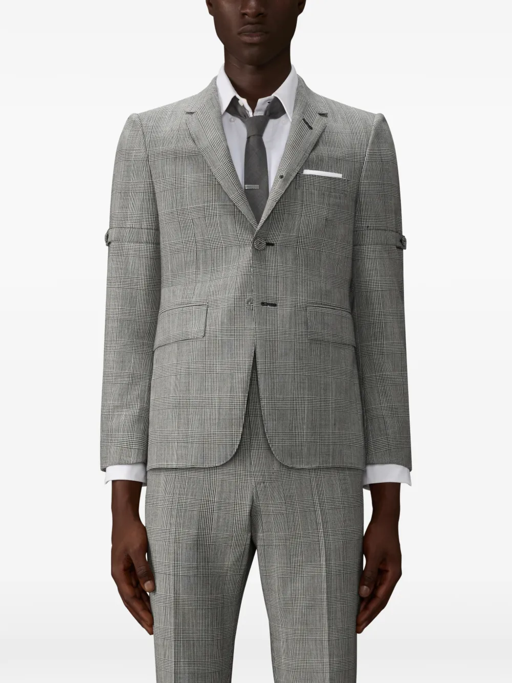 Thom Browne Geruite blazer Grijs