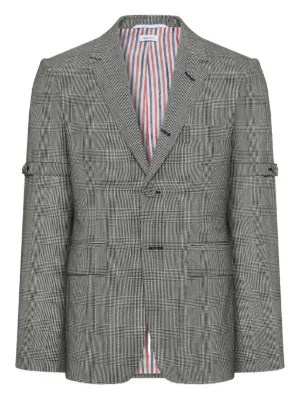 Thom Browne ミディアムグレー ウール スナップフロント 4BAR シャツ
