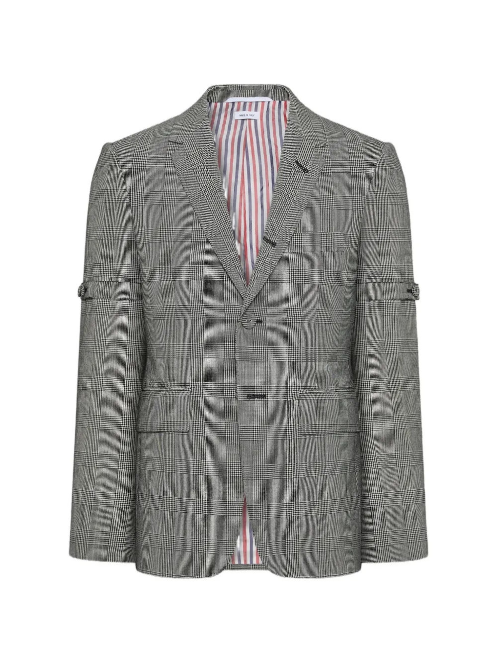 Thom Browne Prince of Wales fresco wollen sportjas met armbanden Grijs
