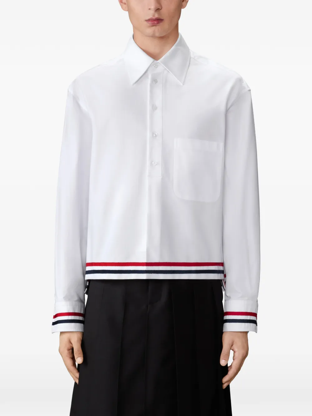 Thom Browne Overhemd met manchetten met knopen Wit