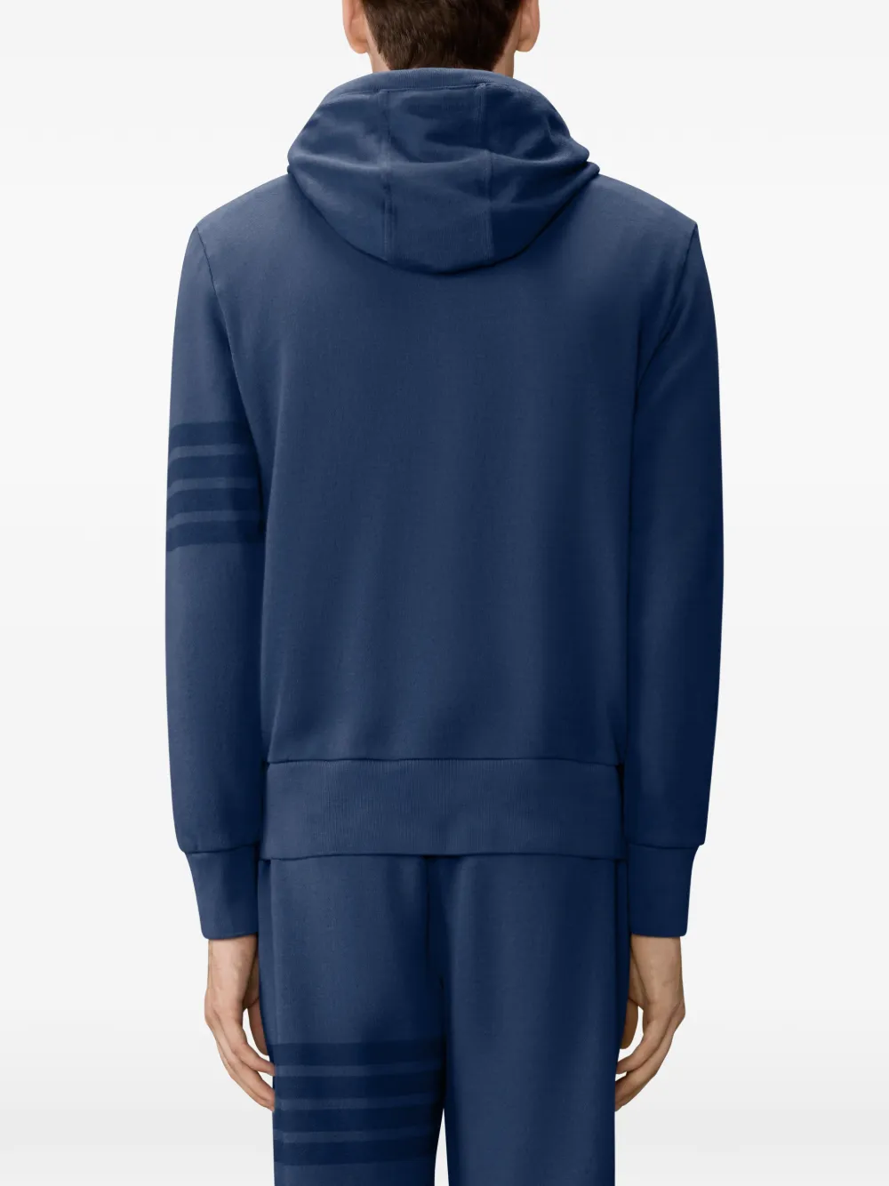 Thom Browne Loopback hoodie met vier strepen Blauw