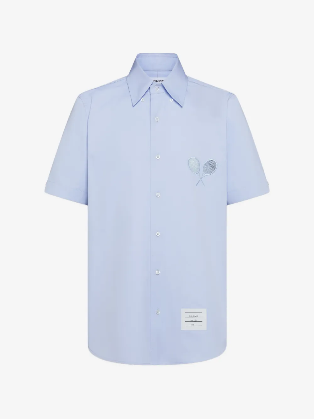 Thom Browne  racket-embroidery short-sleeve shirt | Blue | Image 1