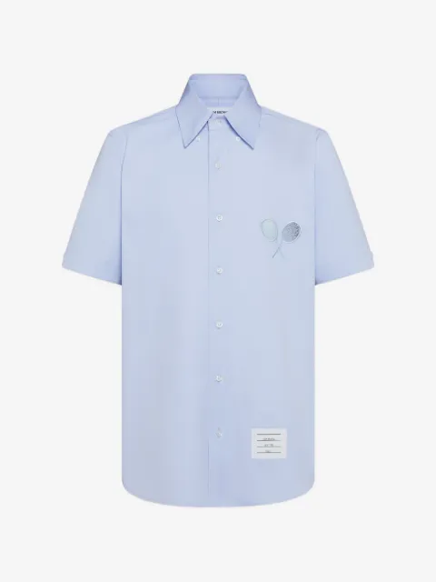 Thom Browne  racket-embroidery short-sleeve shirt