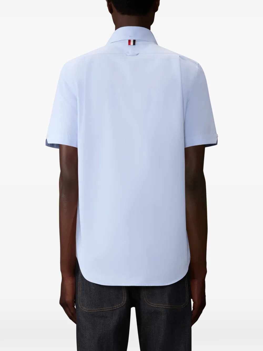 Thom Browne Overhemd met geborduurd racket en korte mouwen Blauw