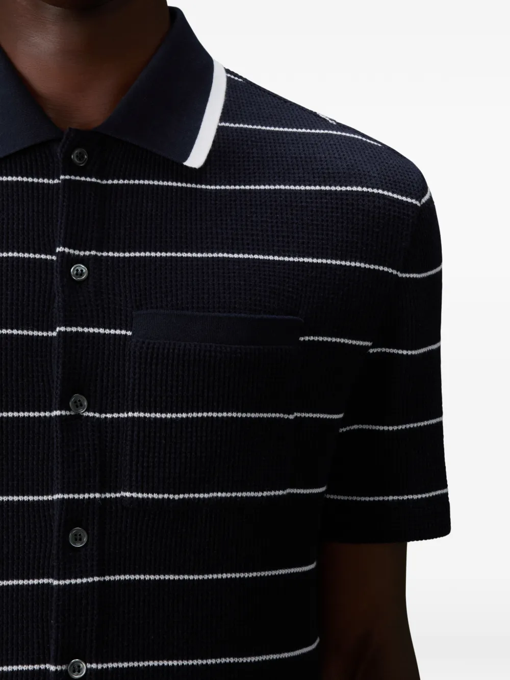 Thom Browne Gestreepte overhemd met korte mouwen Blauw